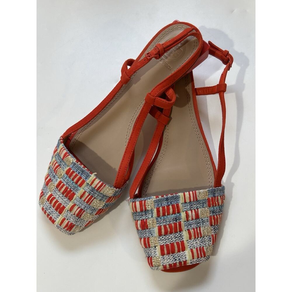 Tory Burch Lola Flat Sandal Orange/natural Women 8M